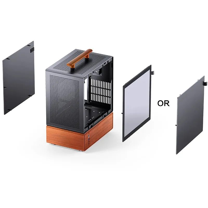 Jonsbo T7 -miditornikotelo ikkunalla, musta
