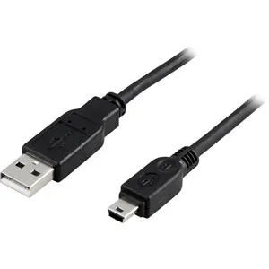 Deltaco USB-A - Mini-USB B - cable, 0.5 m, Black