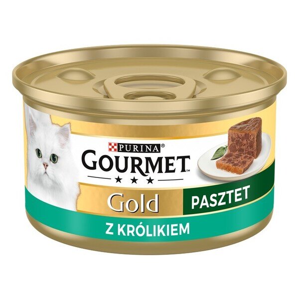 Purina Nestle Gourmet Gold Rabbit Fine P&acirc;t&eacute;, V&aring;tfoder f&ouml;r katt, Adult, 85 g
