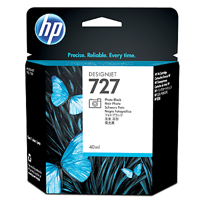 HP 727 - 40 ml - dye-based photo black - alkuper&auml;inen - mustepatruuna malleihin DesignJet T1500, T2500, T920