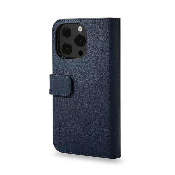 Decoded Leather Detachable, iPhone 13 Pro - pl&aring;nboksfodral, Matte Navy