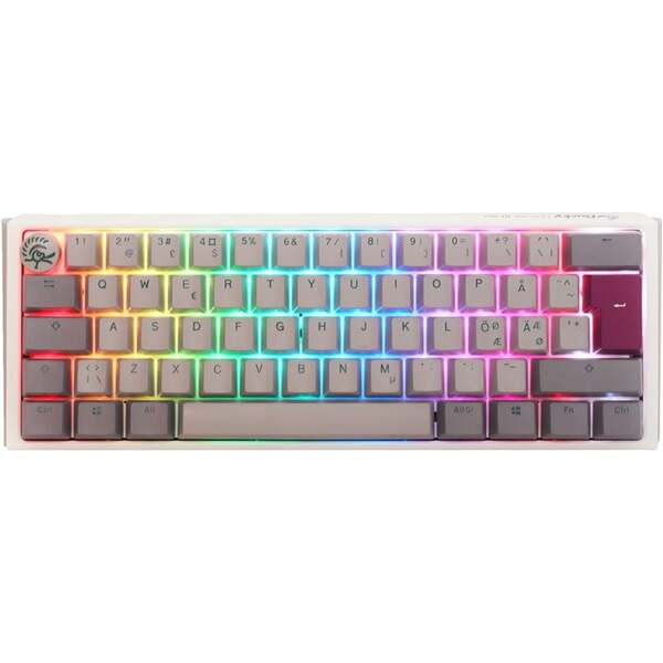 Ducky One 3 Mini 60% Mechanical Gaming Keyboard, Cherry MX Red, Mist