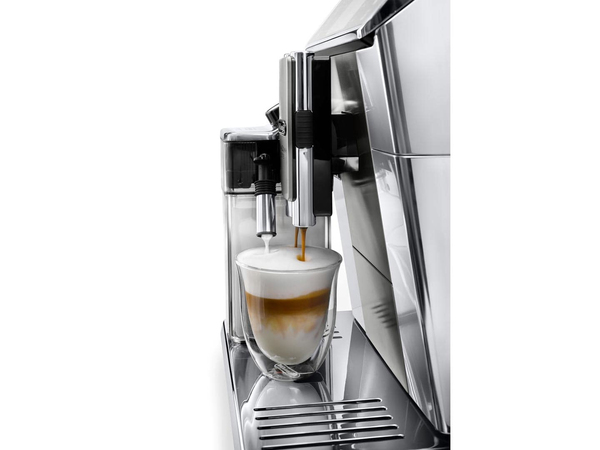 Delonghi PrimaDonna Elite ECAM 650.55 -yhdistelm&auml;kahvinkeitin, musta, Metallinen, Hopea
