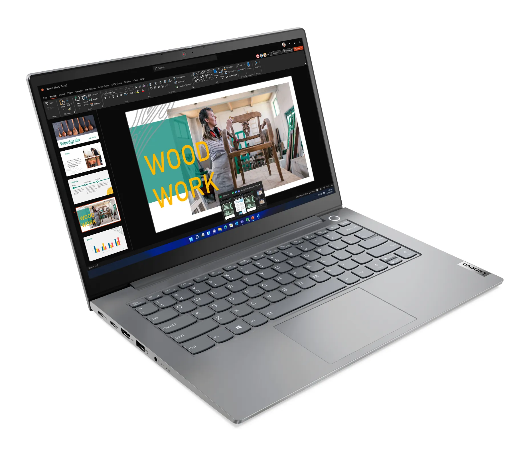 Lenovo ThinkBook 14 G4 ABA 14" Ryzen 5 5625U, 8 Gt, 256 Gt, Win 11 Pro -kannettava, harmaa