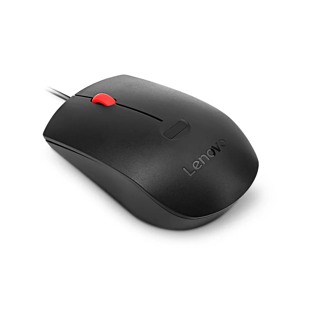 Lenovo Fingerprint Biometric USB Gen2 Wired Mouse, Black