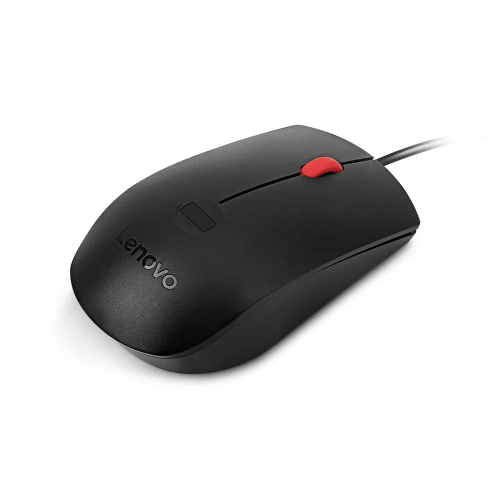 Lenovo Fingerprint Biometric USB Gen2 Wired Mouse, Black