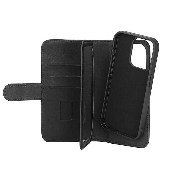 GEAR Wallet 7 Cards MagSeries, iPhone 15 Pro - 2-in-1 Wallet Case, Black