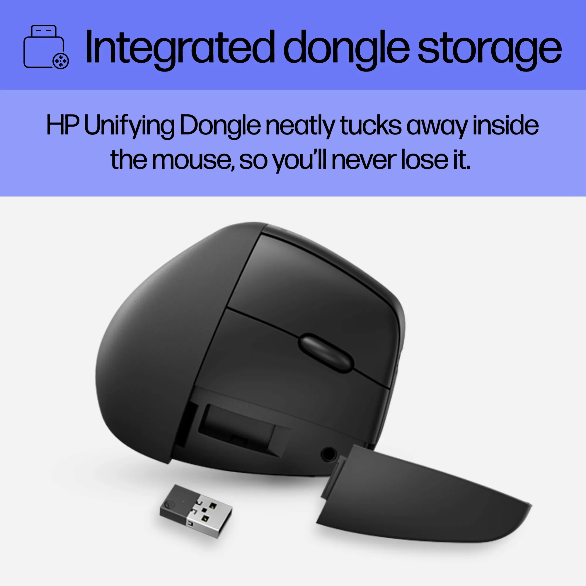 HP 925 Wireless Ergonomic Mouse, Shadow Black
