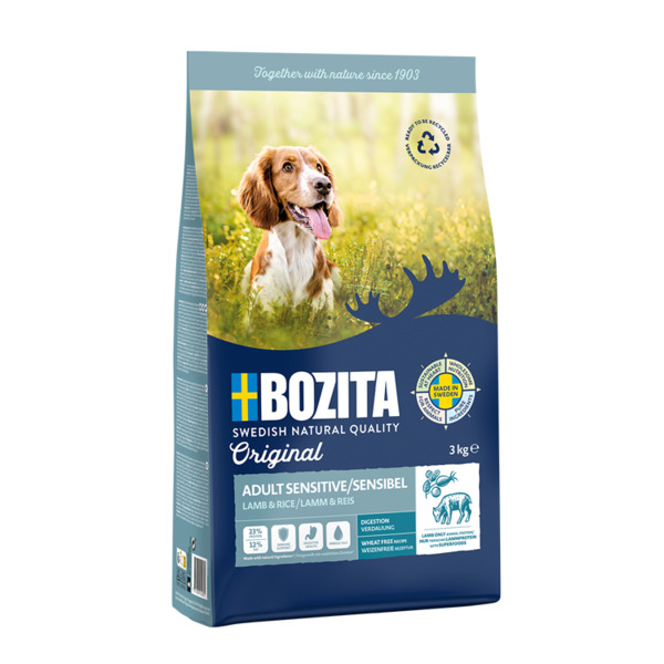 Bozita Original Sensitive Digestion Lamb & Rice, Dry food for dogs, Adult, 12kg