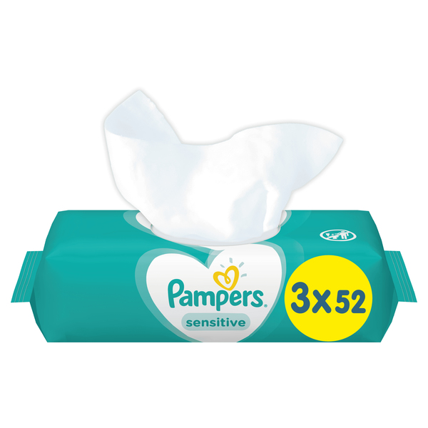 Uutuus! Sensitive Wipes 3x 52kpl pakkaus 156 kpl. Korvaa tuotteen 8001841062440.