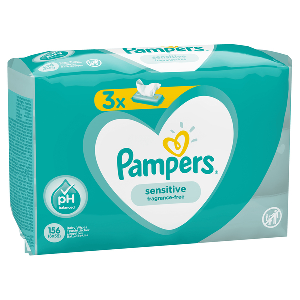 Uutuus! Sensitive Wipes 3x 52kpl pakkaus 156 kpl. Korvaa tuotteen 8001841062440.