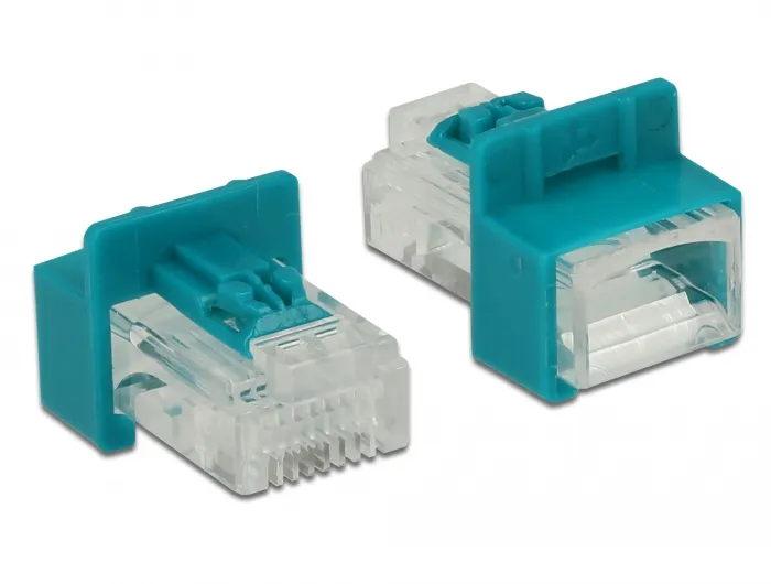 Delock RJ45 Secure Clip mit Stecker Set mit 6 St&uuml;ck