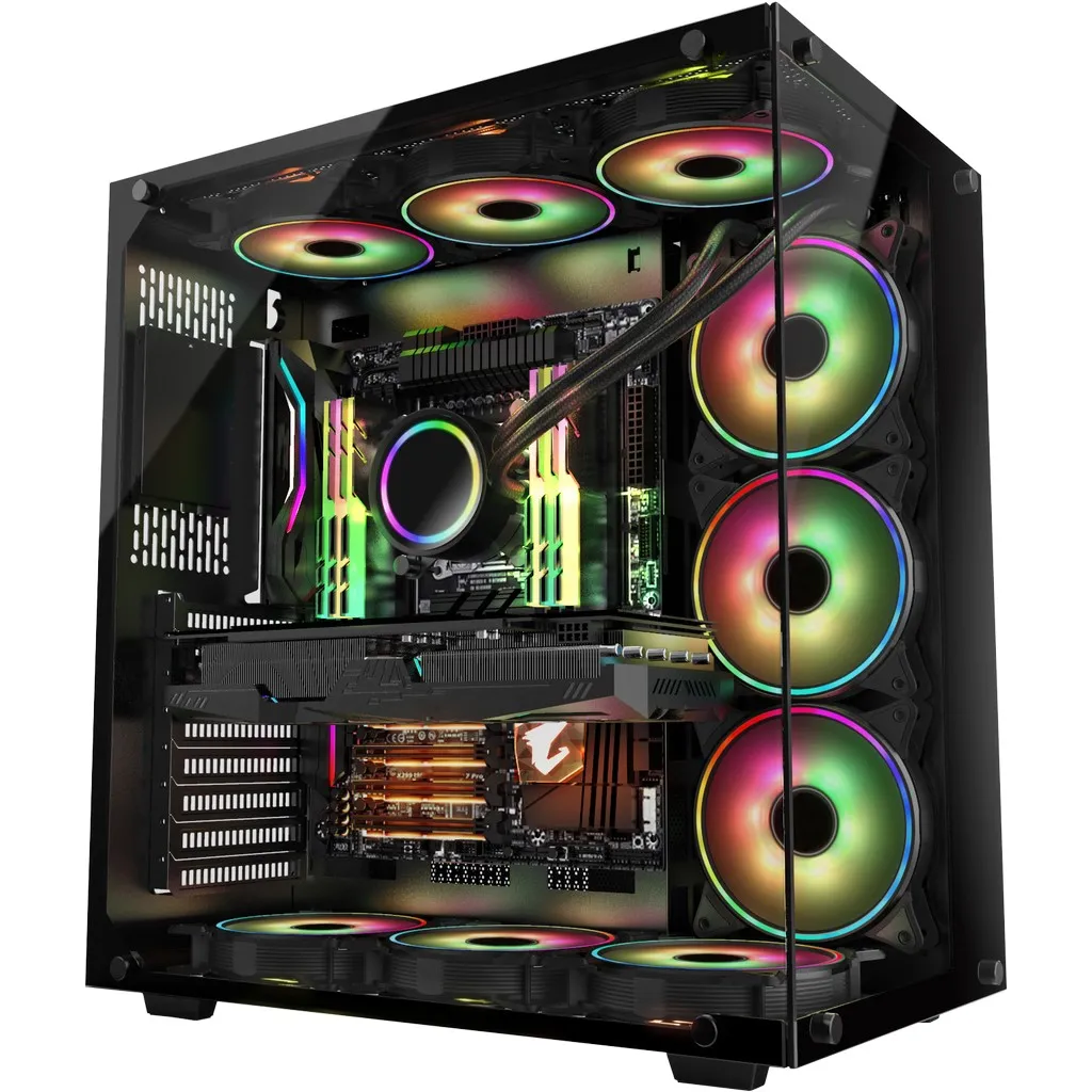 Inter-Tech C-701 Panorama Full-Tower Case with window, Black