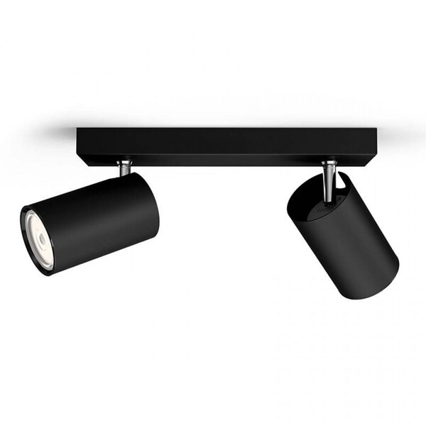 Philips myLiving Kosipo 2-Spot Wall and Ceiling Light Black (GU10, LED)