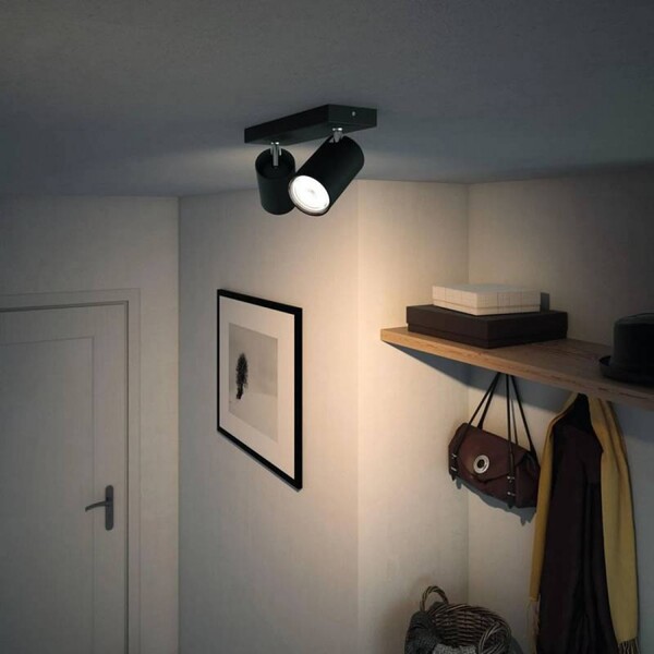 Philips myLiving Kosipo 2-Spot Wall and Ceiling Light Black (GU10, LED)
