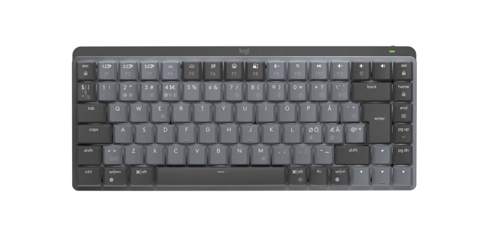 Logitech MX Keys Mechanical Mini -langaton näppäimistö, tactile quiet, grafiitti