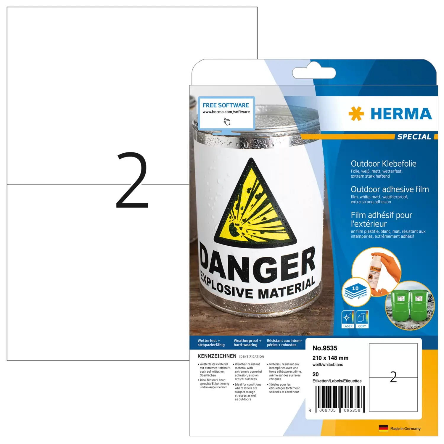 Herma label film extra strong 210x148 (20)