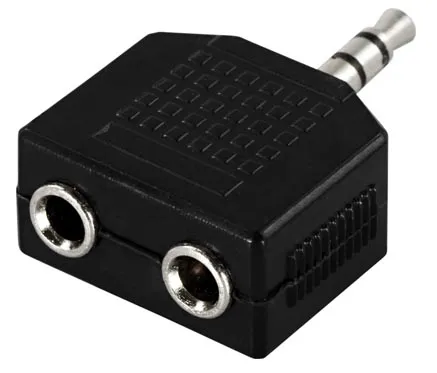 Y-adapteri äänelle, 1x3,5mm u > 2x3,5mm n