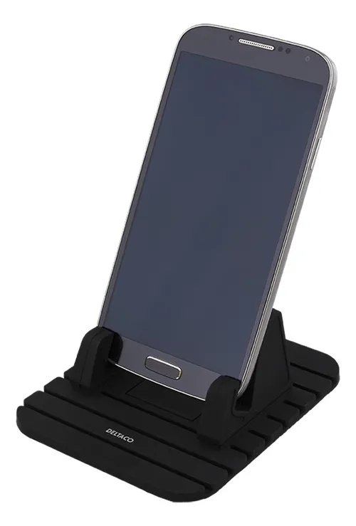 DELTACO silikoninen teline &auml;lypuh. ja tableteille, liukueste, musta