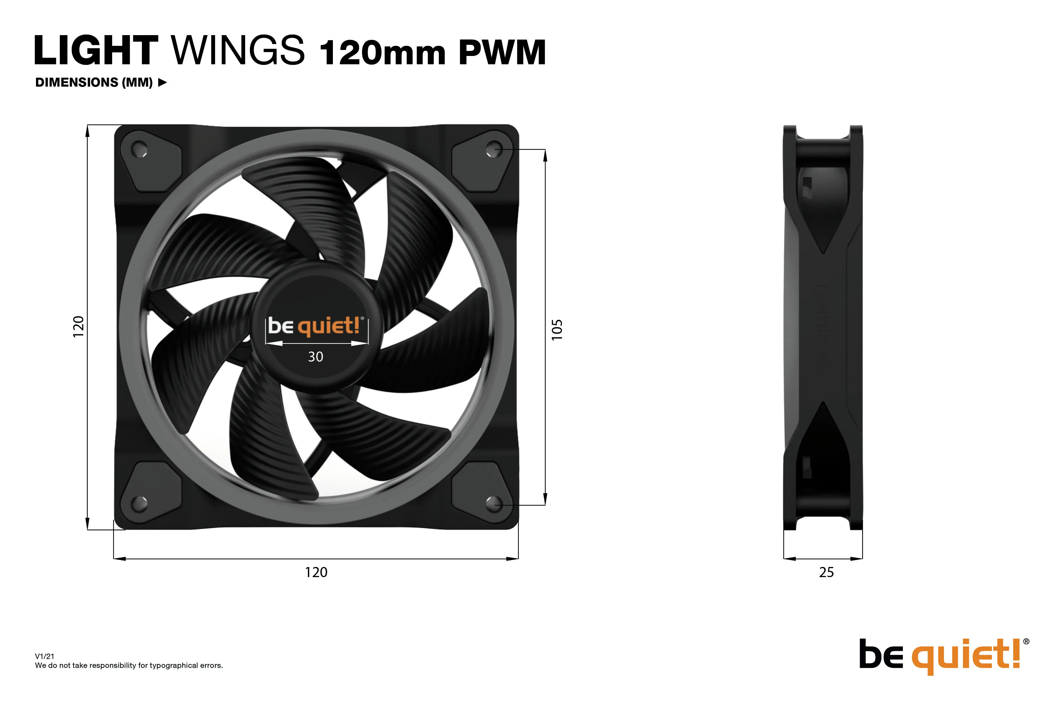 be quiet! LIGHT WINGS, 120mm PWM, ARGB -kotelotuuletin, 3 pack, Black