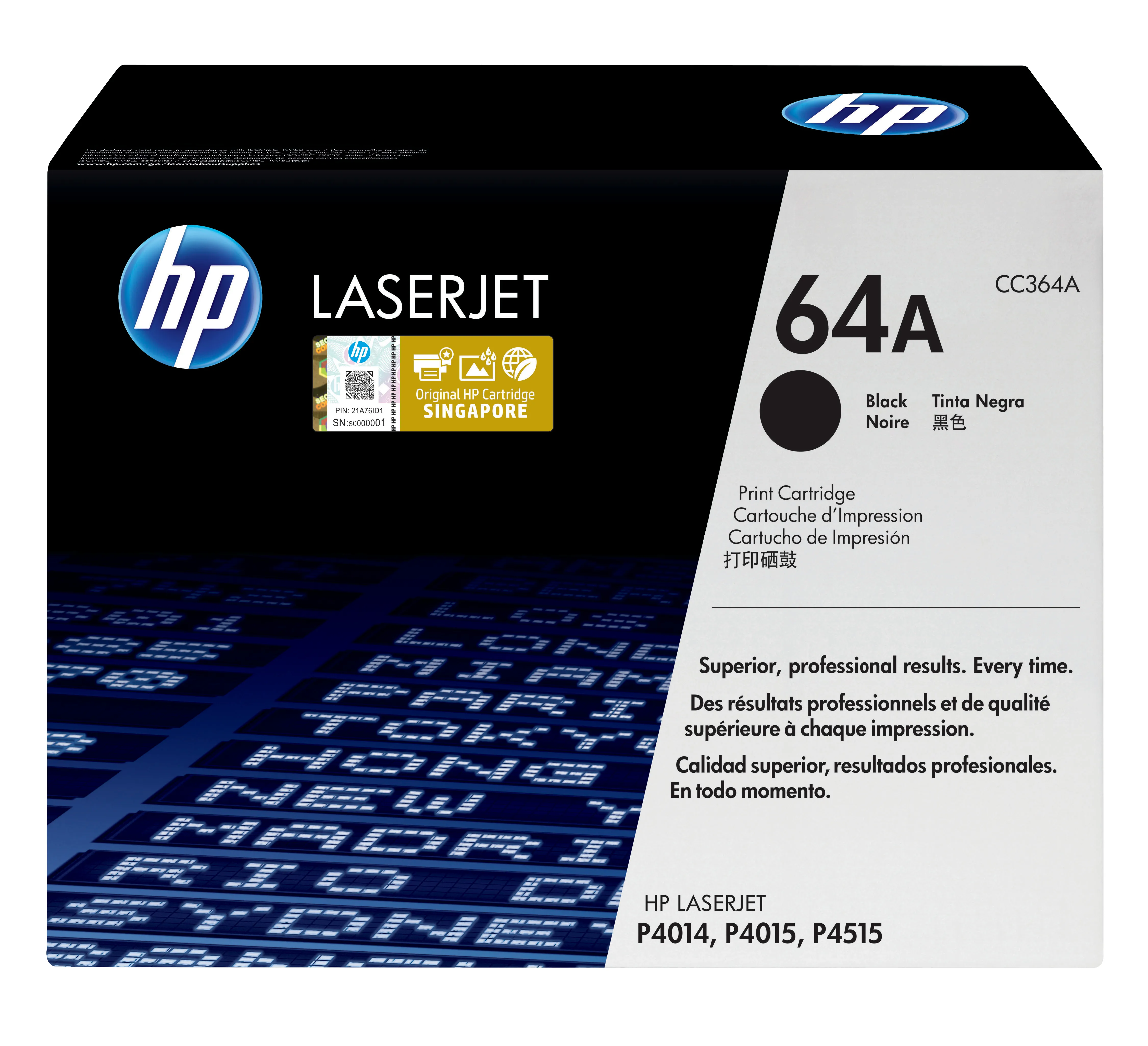 HP 64A - Musta - alkuper&auml;inen - LaserJet - v&auml;riainekasetti (CC364A) malleihin LaserJet P4014, P4015, P4515