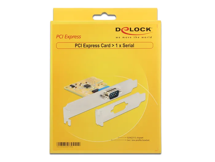 DeLOCK PCI-Express kontrollerkort, 1xRS-232 hane, SUN2212 Chipset