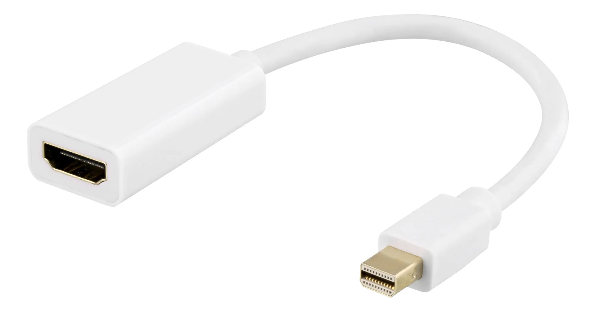Deltaco  mini DisplayPort &ndash; HDMI -adapteri, Valkoinen