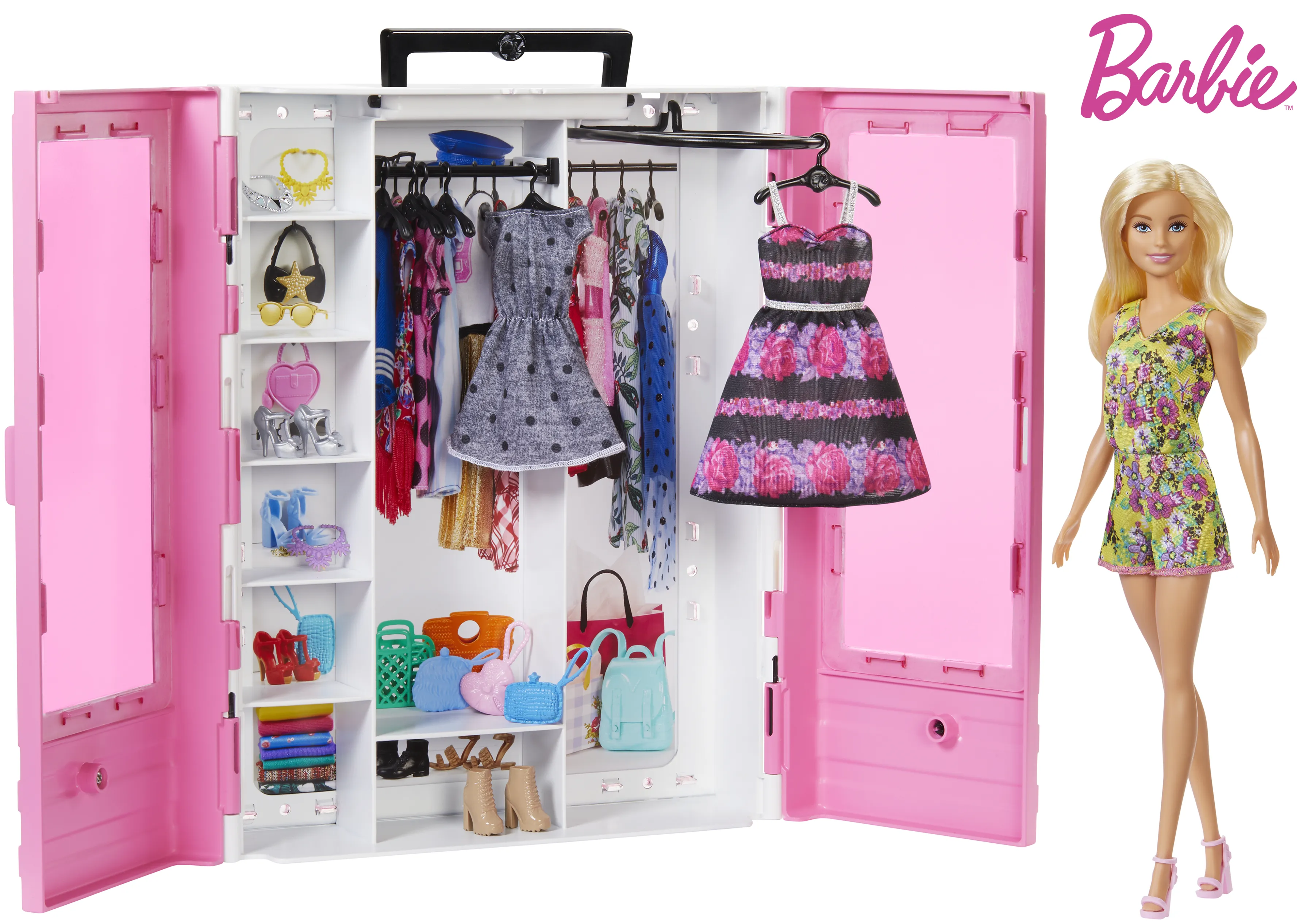 Mattel Barbie Fashionistas Wardrobe with Doll, Doll Furniture