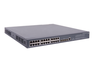 HPE 5120-24G-PoE 370 W SI (Comware OS Standard Image) Switch 24 10/100/1000T ports with 802.3af PoE (15,4W/port) + 4 SFP ports. IRF tuettuna vain Gigabit-nopeud