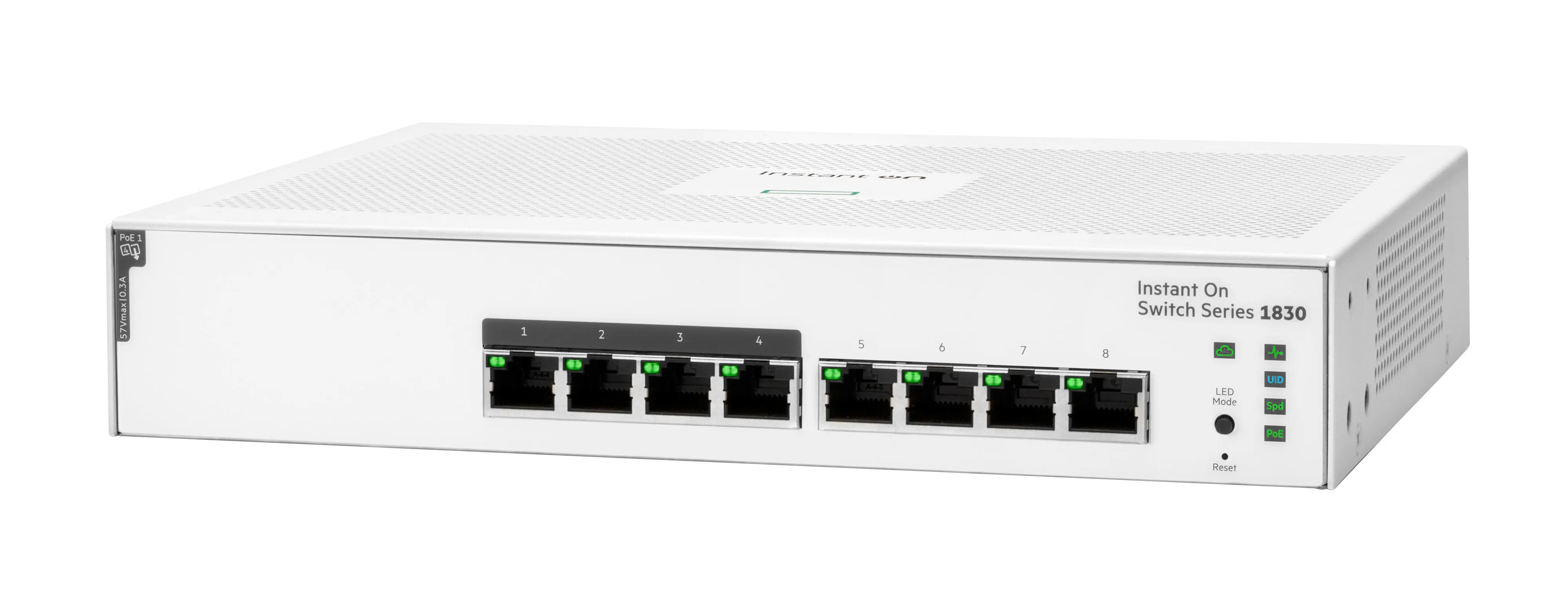 HPE Aruba Instant On 1830 8G 4p Class4 PoE 65W Switch - Kytkin - smart - 4 x 10/100/1000 + 4 x 10/100/1000 (PoE+) - työpöytä, räkkiin asennettava - PoE+ (65 W)