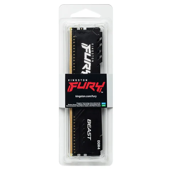 Kingston FURY Beast 16 GB (1 x 16 GB) DDR4 3200 MHz, 1Gx8, CL16 - minne, Svart
