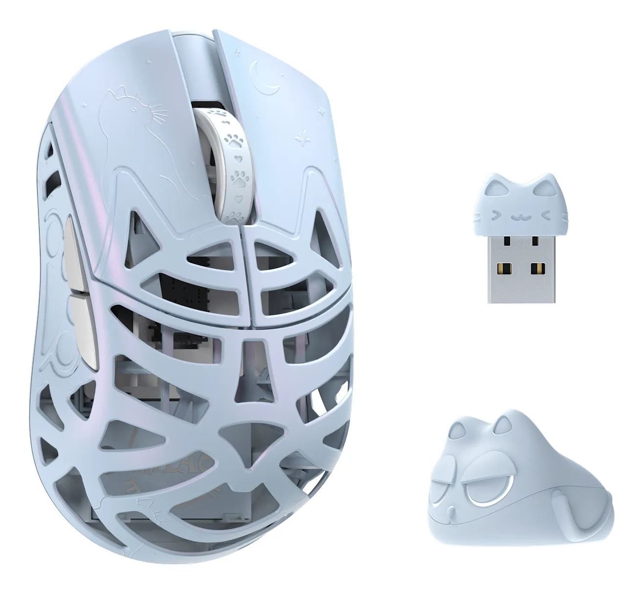 WLMouse Beast Miao tr&aring;dl&ouml;s gamingmus, svart