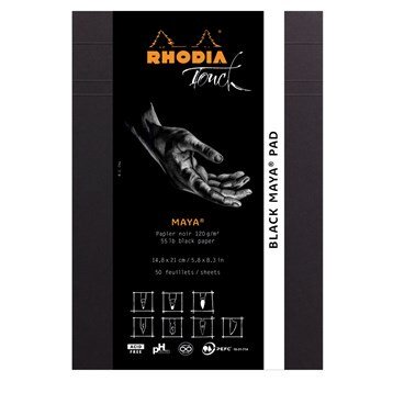 Rhodia Black maya pad A5 50sh blank 120g
