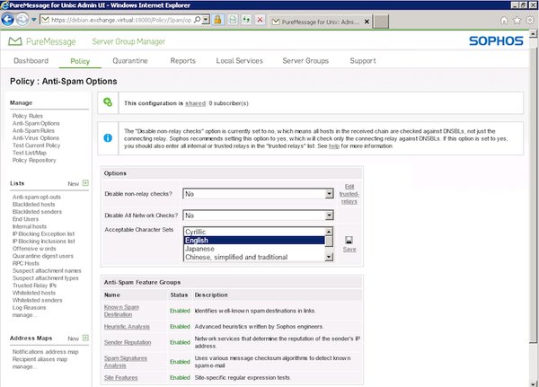 SOPHOS PUREMESSAGE EXCHANGE,5-9USERS,12 MONTHS,SUBSCRIPTION RENEWAL,GOV