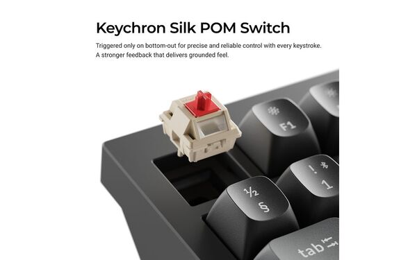 Keychron Q1 Ultra 8K Wireless Mechanical Gaming Keyboard, Keychron Silk POM Brown, Black