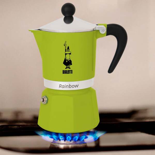 Bialetti Rainbow -espressokeitin, vihre&auml;, 6 kuppia