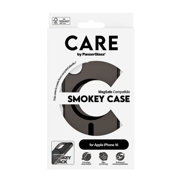 Care by PanzerGlass iPhone 16 MagSafe Urban Combat Case, Smokey with Black