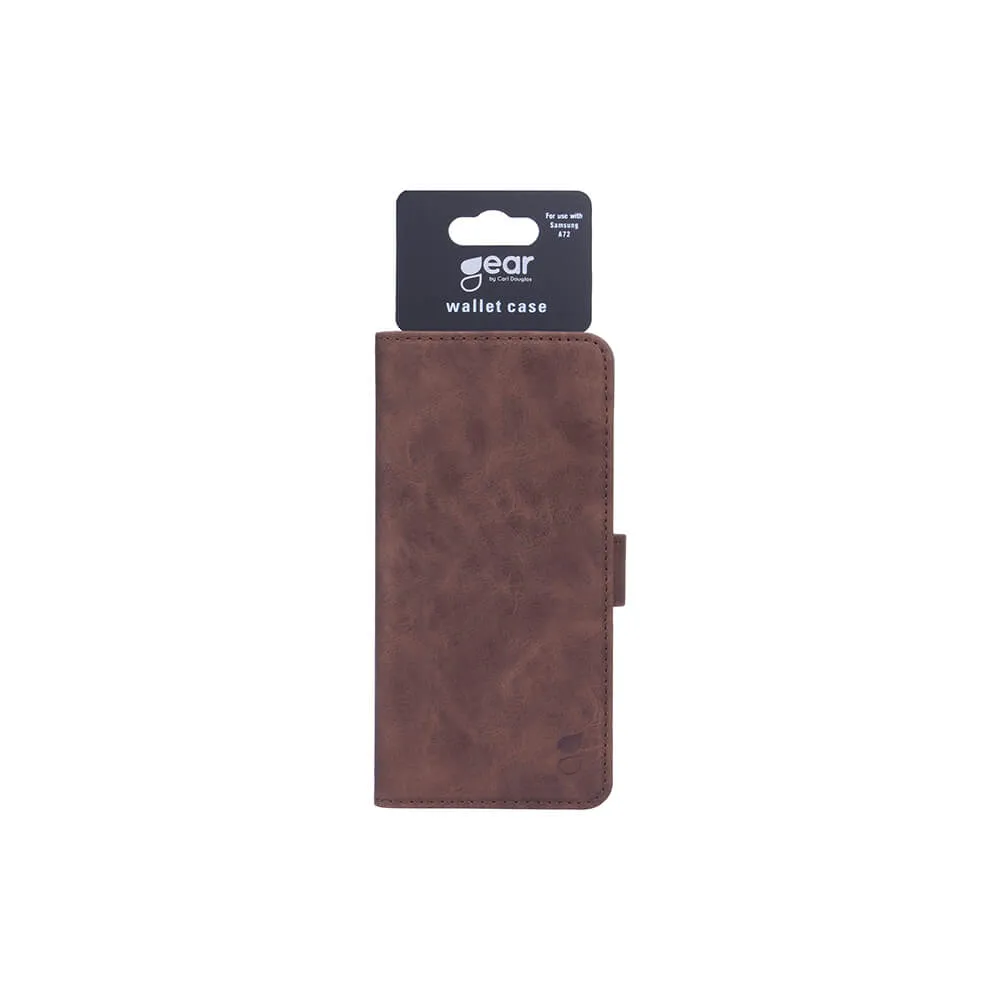 GEAR Wallet, Galaxy A72 - plånboksfodral, Brun