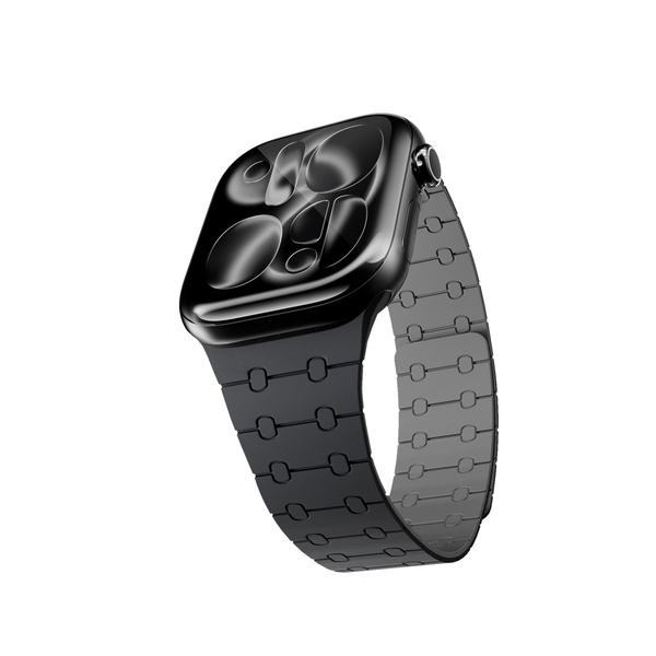 Epico Magnetic+ Silicone Watch Band | Apple Watch SE (40mm)/Series 1-9 (38/40/41mm) 10-11 (42mm) | Black | Thin | Stong Magnetic Clasp