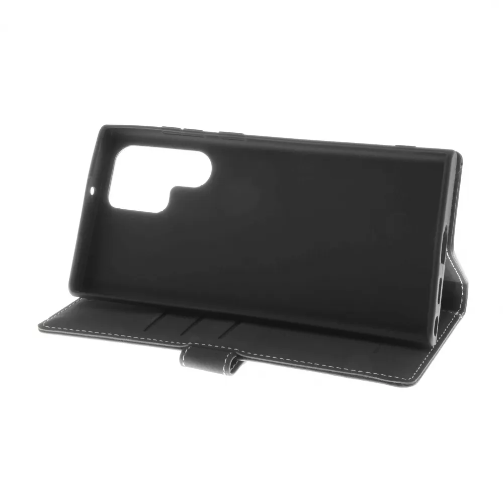 Insmat Flip Case, Galaxy S22 Ultra -lompakkokotelo, Musta