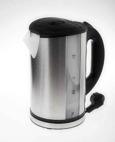 Adler AD 1216 kettle, 1.7L, 2000W, Black/Silver