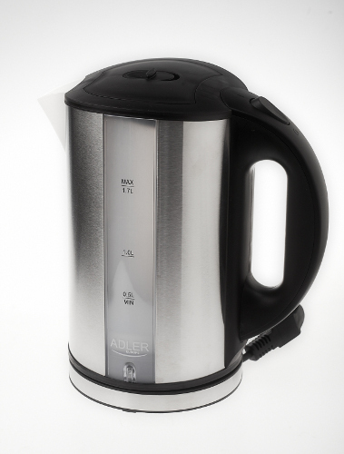 Adler AD 1216 kettle, 1.7L, 2000W, Black/Silver