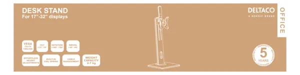 Deltaco Office - desk stand, black, 17&quot;-32&quot;, 7Kg