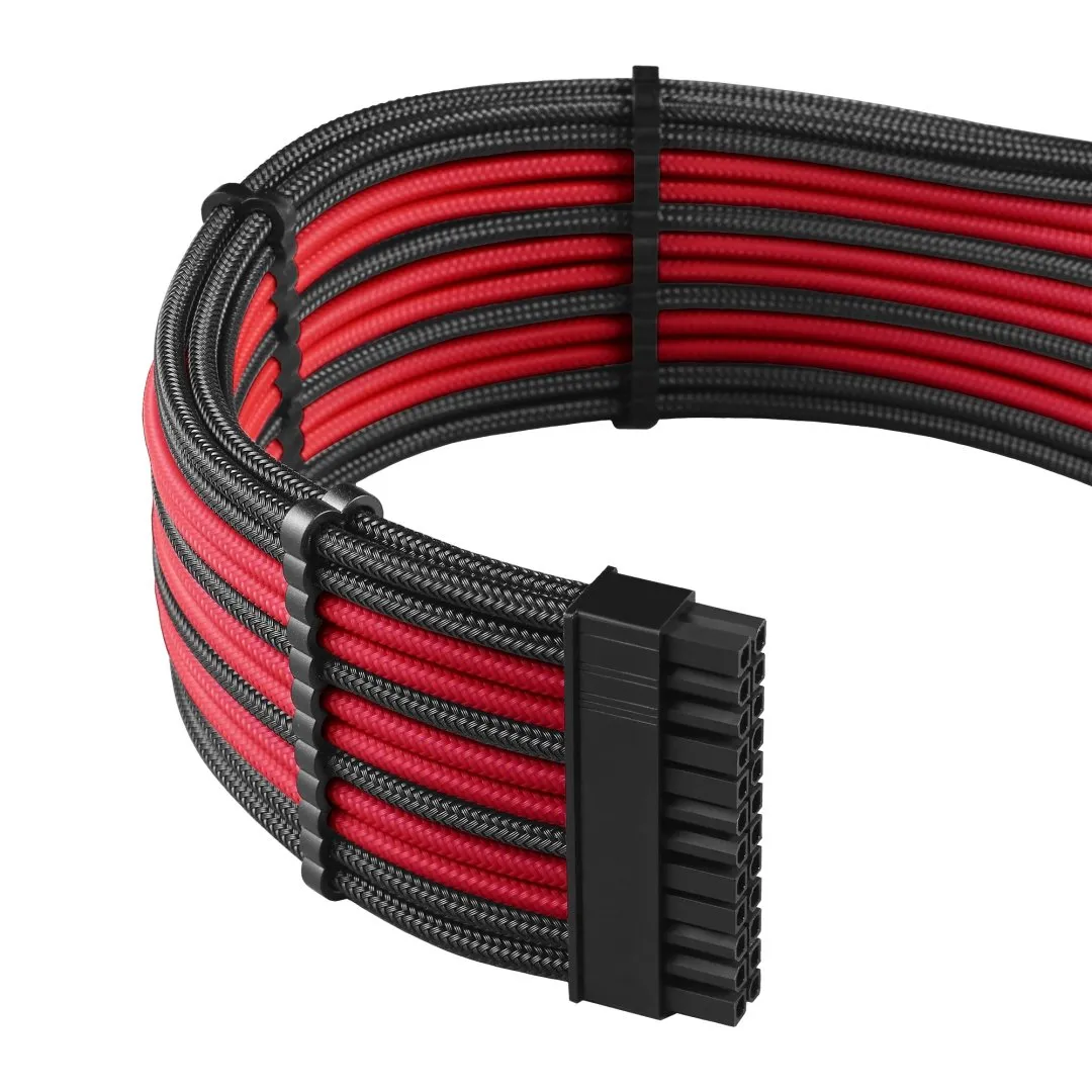 CableMod PRO ModMesh RT-Series -kaapelisarja, musta/punainen