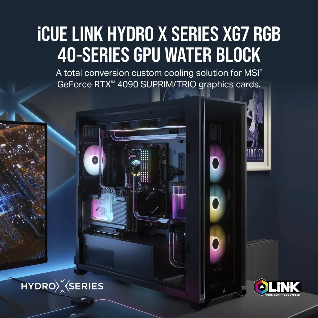 CORSAIR Hydro X Series iCUE LINK XG7 RGB 4090 SUPRIM/GAMING TRIO GPU Water Block