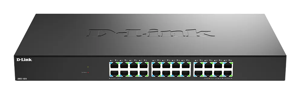 D-Link DMS-1024/E - 24-portars 2,5 gigabits Multi-Gigabit ohanterad switch, Svart
