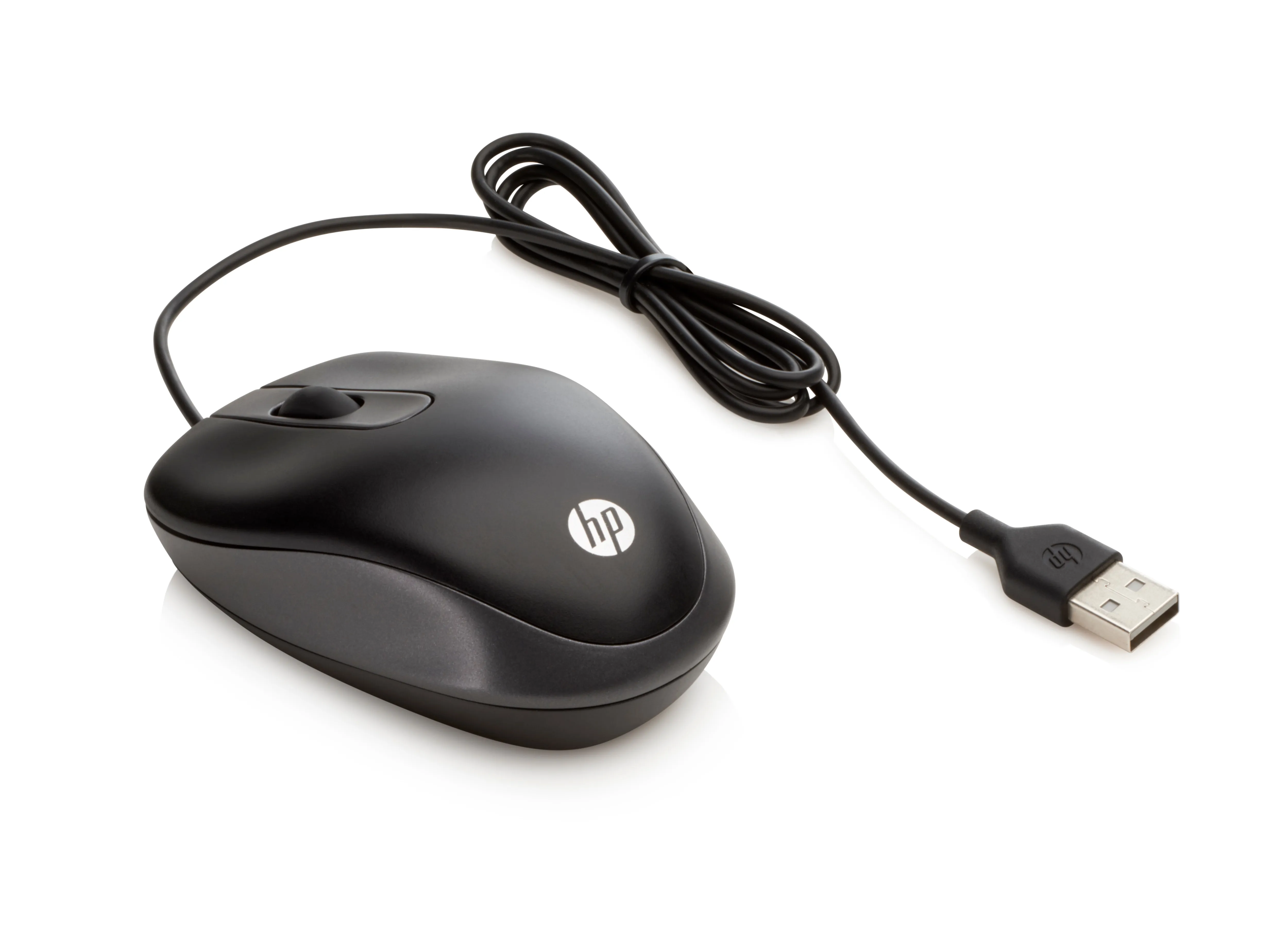 HP USB Travel Mouse - mus, Svart
