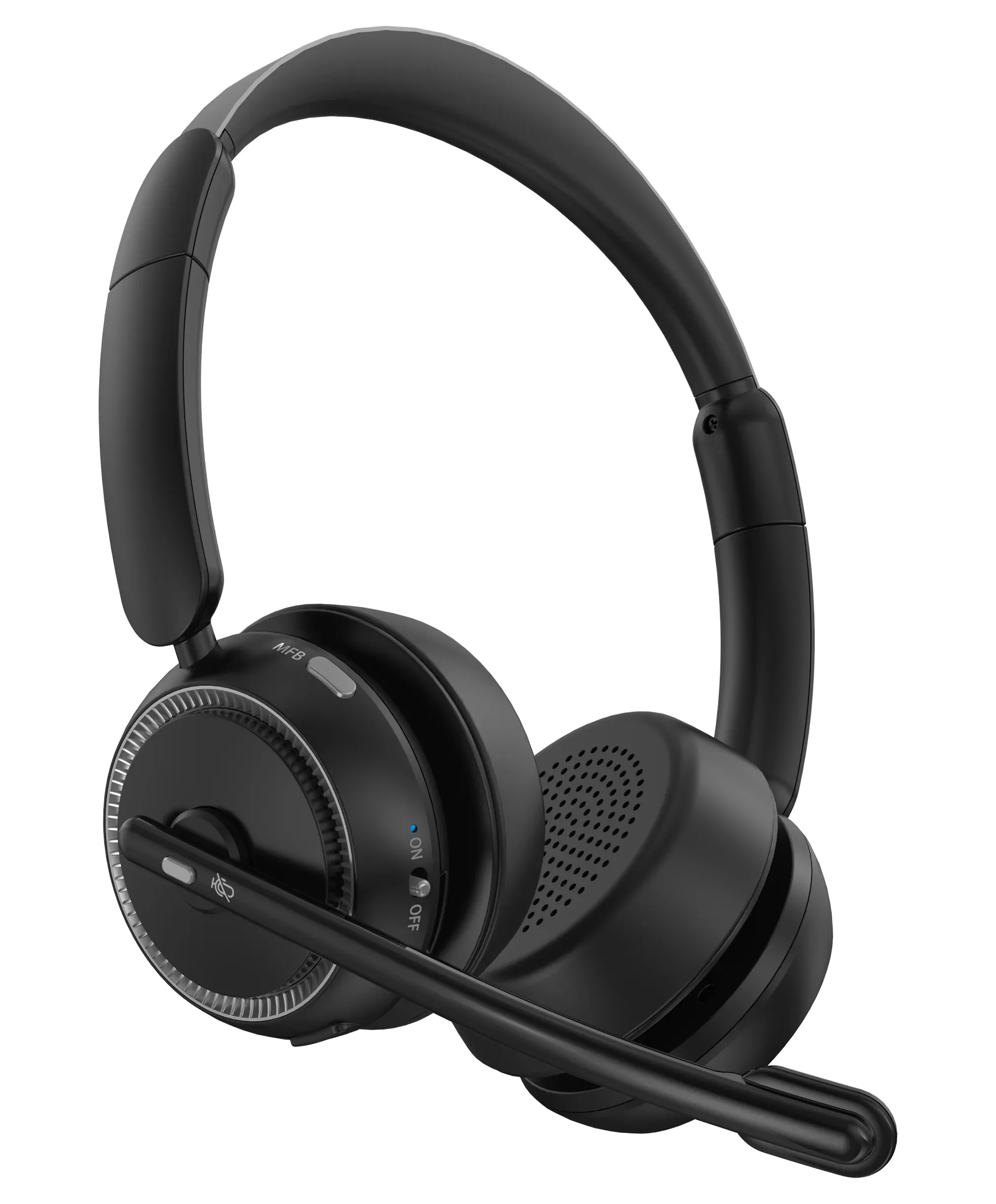 DELTACO HL-100WL Wireless Headset with USB Dongle and Charging Stand, Black