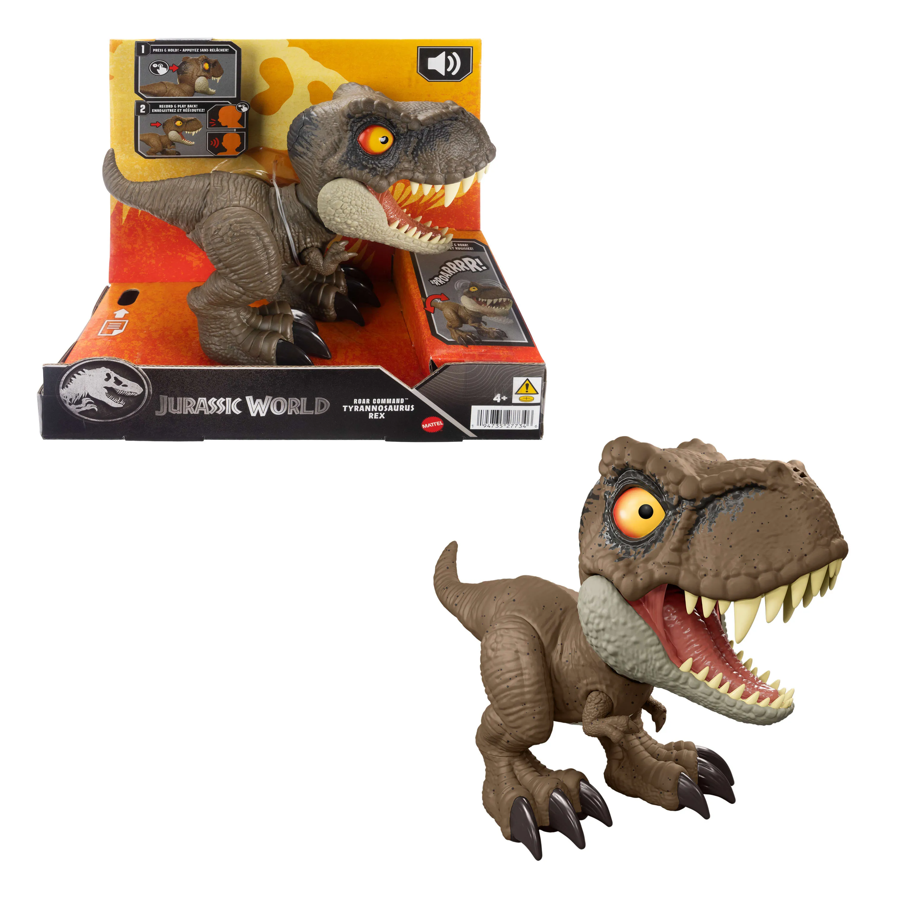 Mattel Jurassic World Roar Command Tyrannosaurus Rex, toy figure