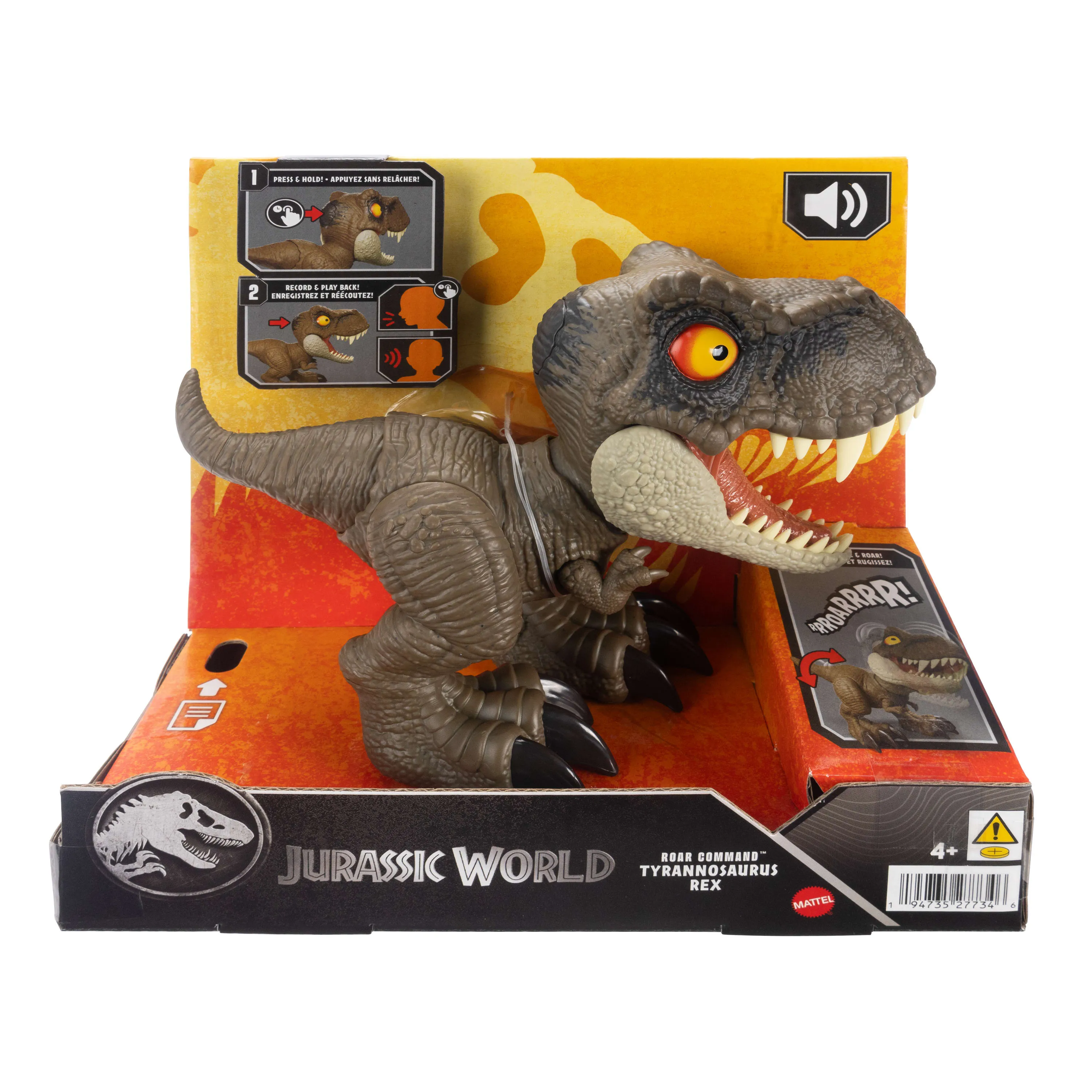 Mattel Jurassic World Roar Command Tyrannosaurus Rex, toy figure
